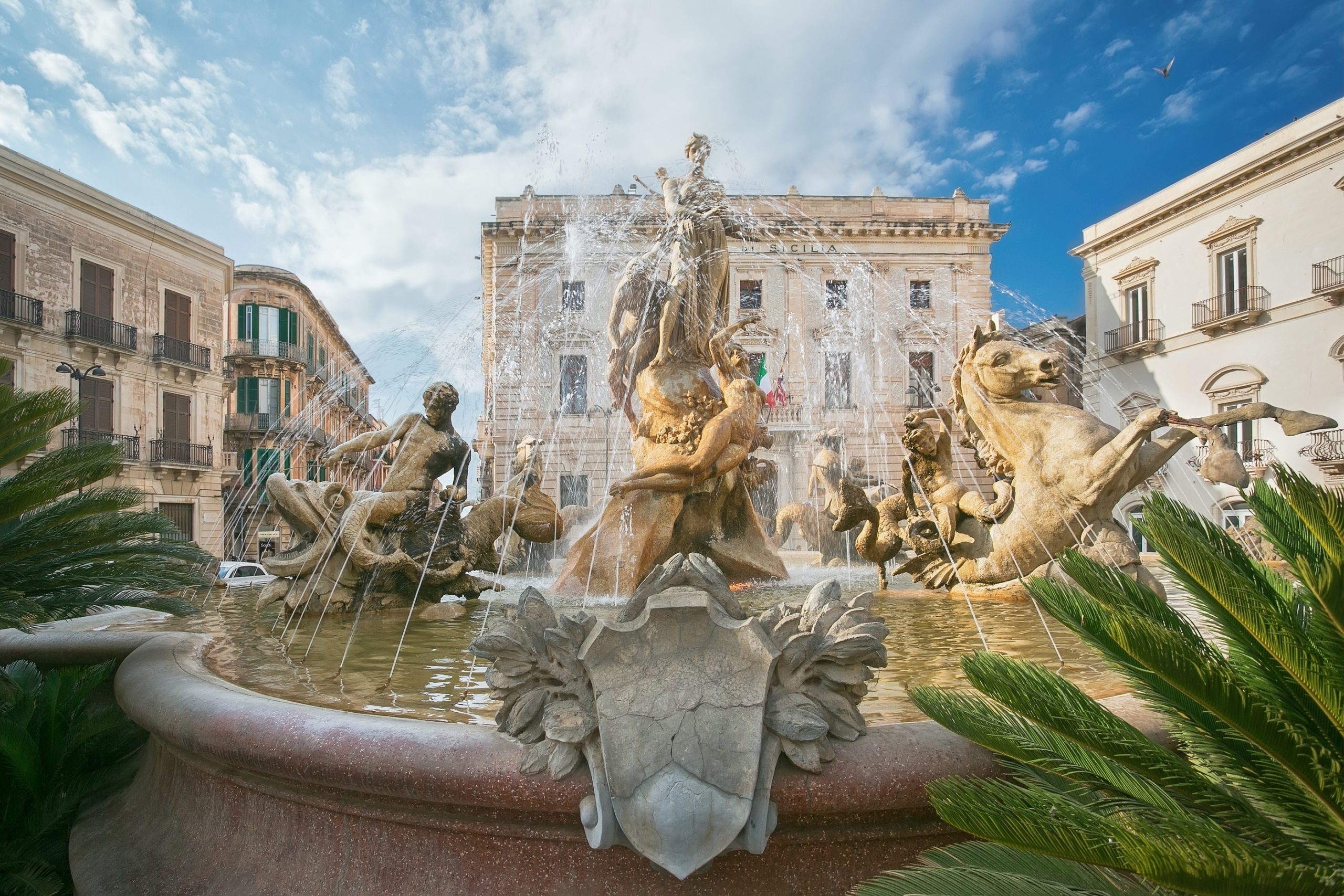 Diana fountain in the center of Siracusa - piazza ArchimedeSyr